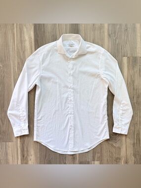 Calvin Klein White Slim Fit Dress Shirt Size M